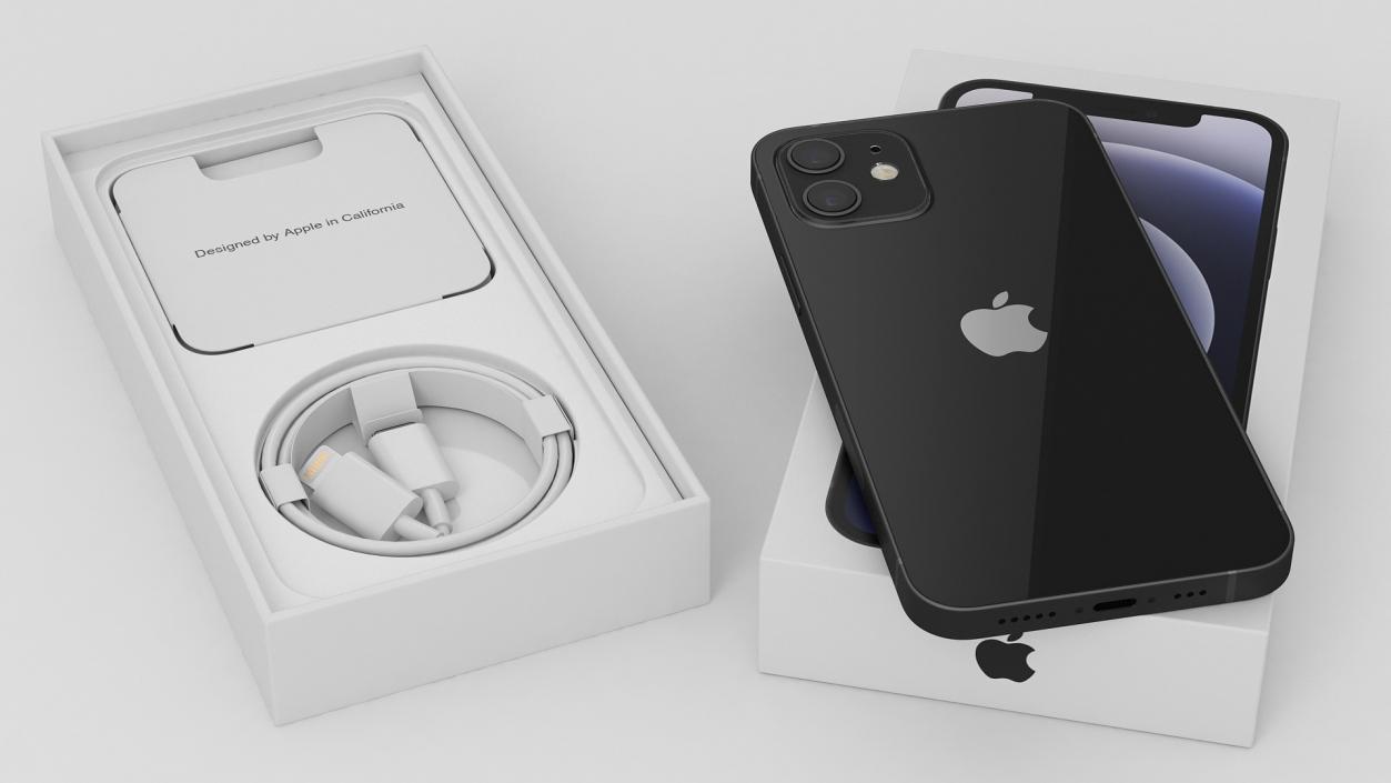 iPhone 12 Package Box Black 2 3D model