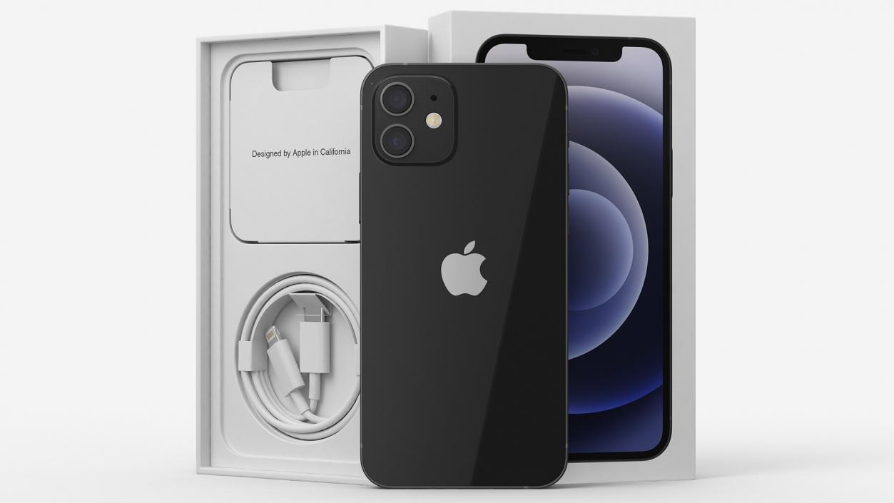 iPhone 12 Package Box Black 2 3D model