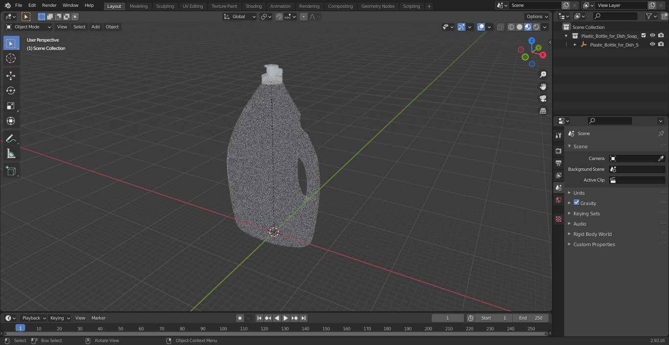 Plastic Bottle for Dish Soap Empty 3D model