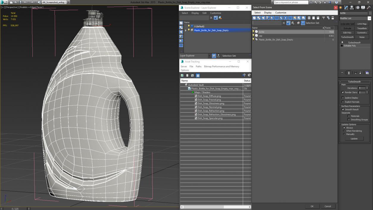 Plastic Bottle for Dish Soap Empty 3D model