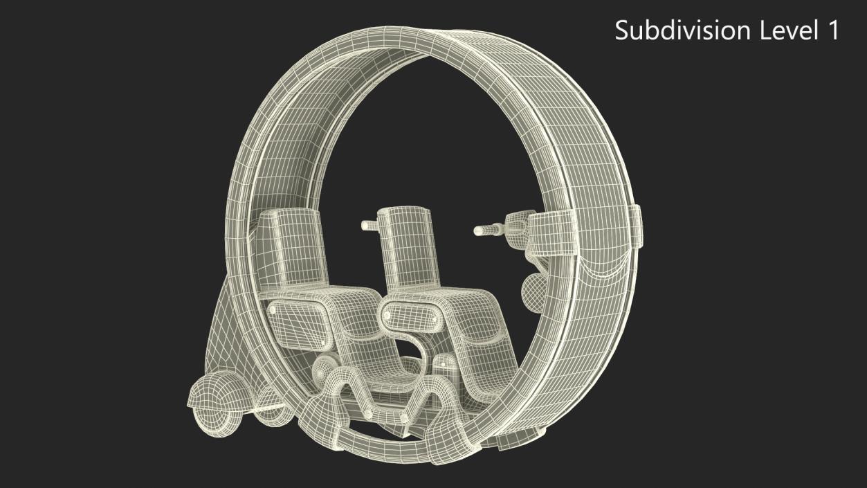 3D Sci-Fi Double Car Tube White model