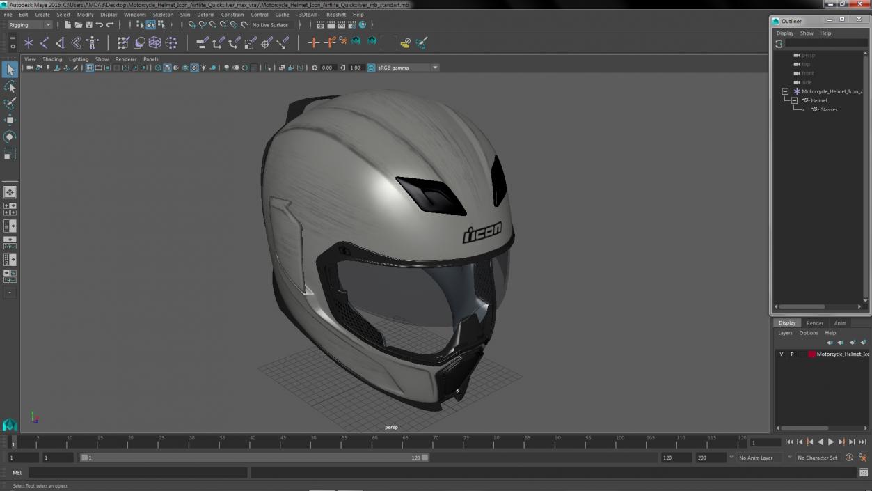 3D model Motorcycle Helmet Icon Airflite Quicksilver 2