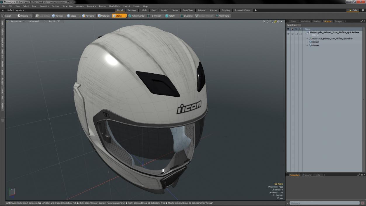 3D model Motorcycle Helmet Icon Airflite Quicksilver 2