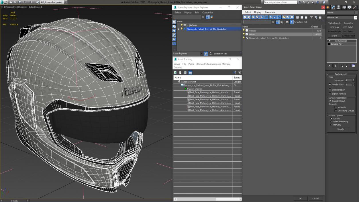 3D model Motorcycle Helmet Icon Airflite Quicksilver 2