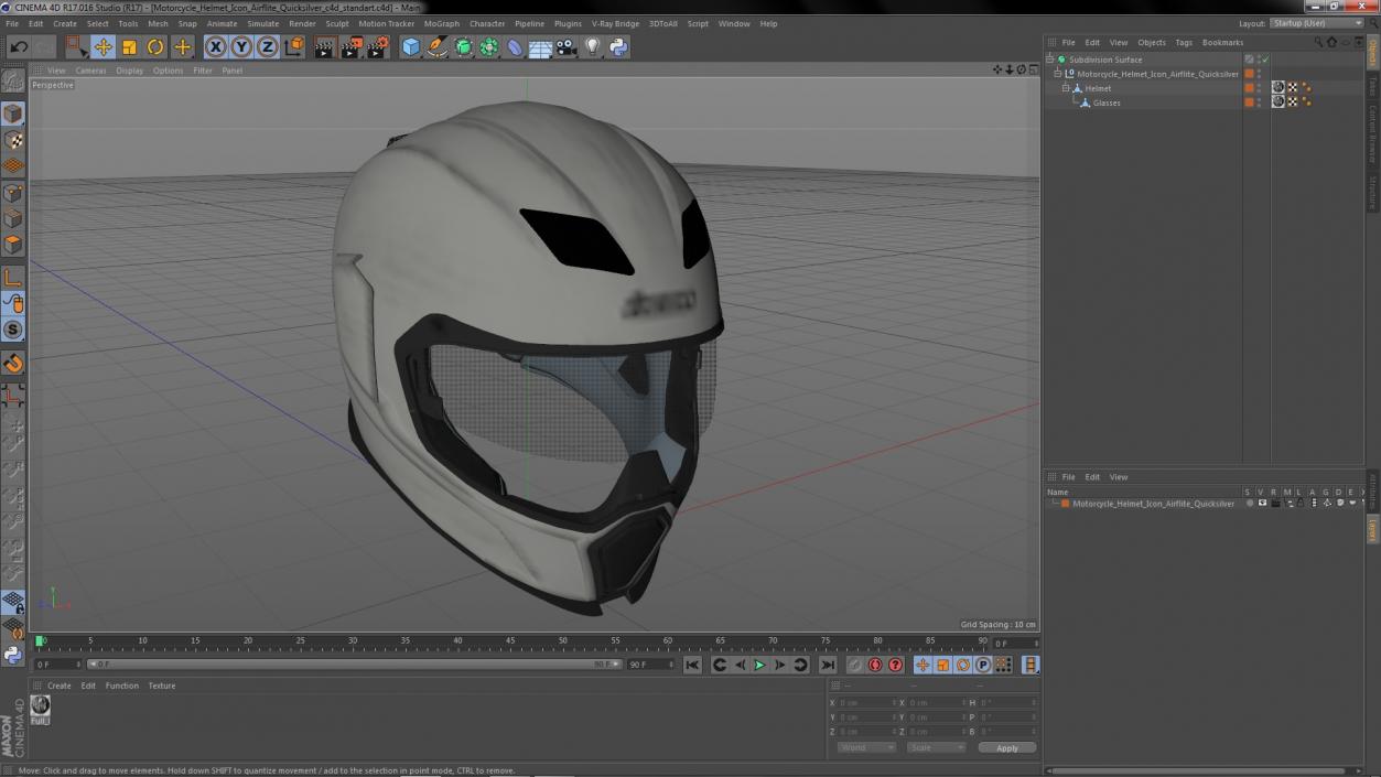 3D model Motorcycle Helmet Icon Airflite Quicksilver 2