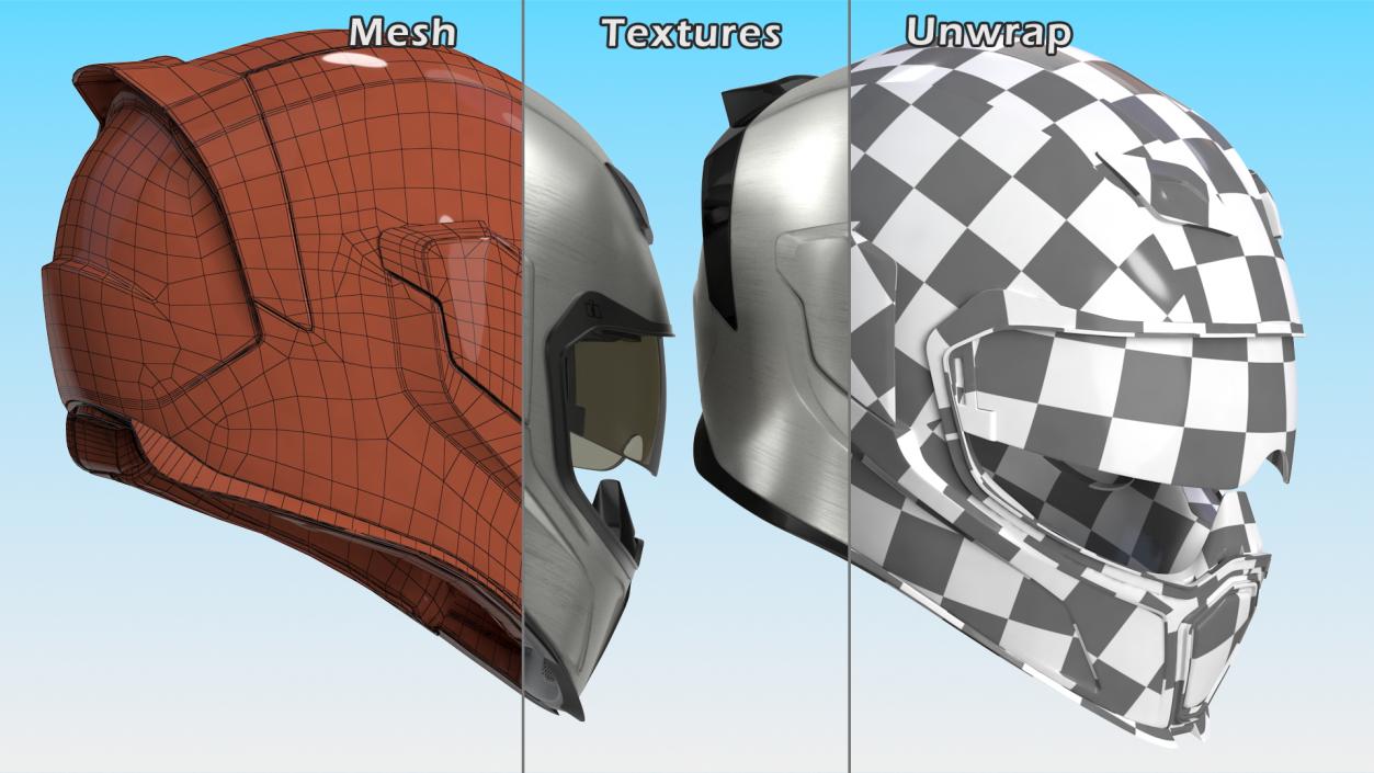 3D model Motorcycle Helmet Icon Airflite Quicksilver 2