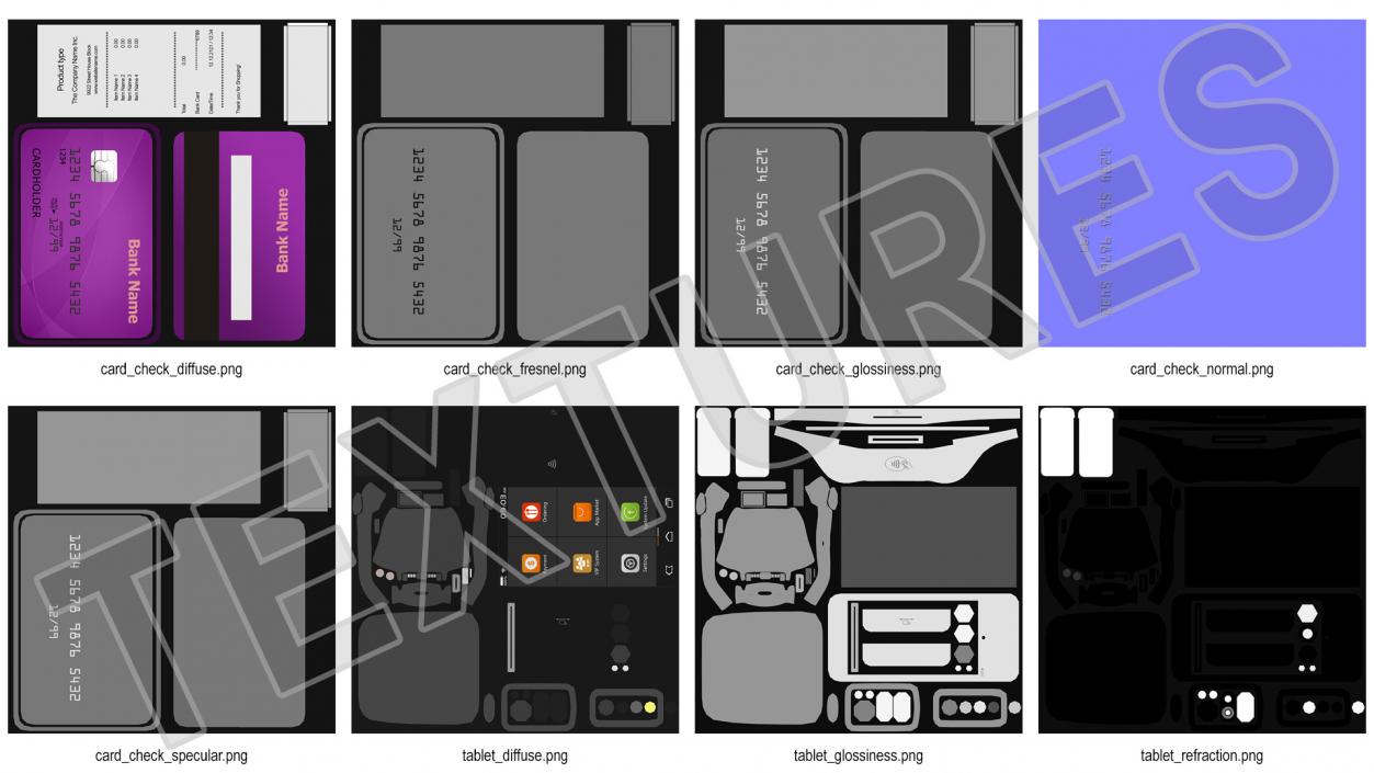 3D model Payment Mobile Tablet Terminal with Card