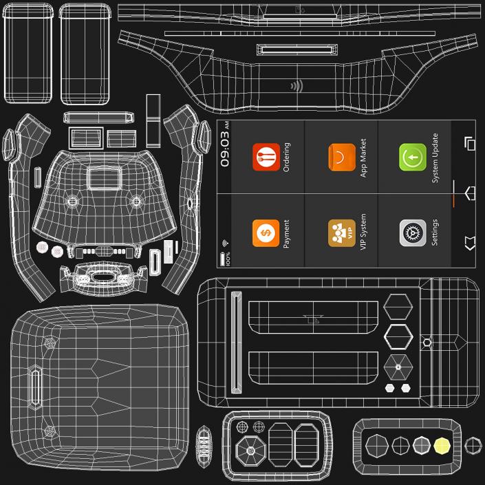 3D model Payment Mobile Tablet Terminal with Card