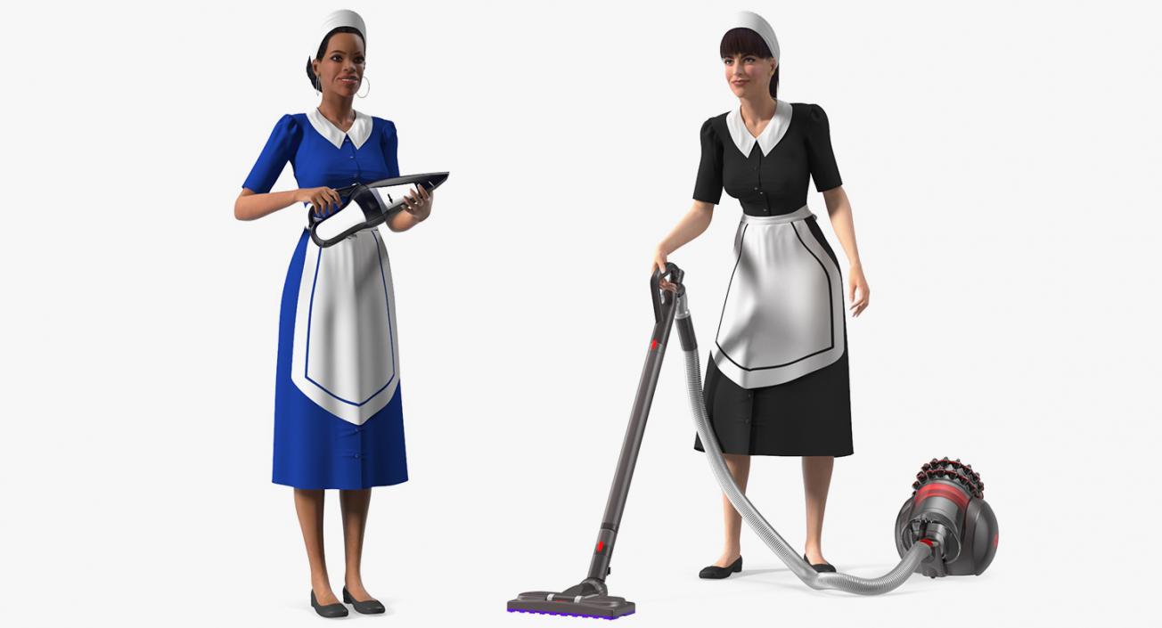 3D Rigged Housekeeping Maids Collection