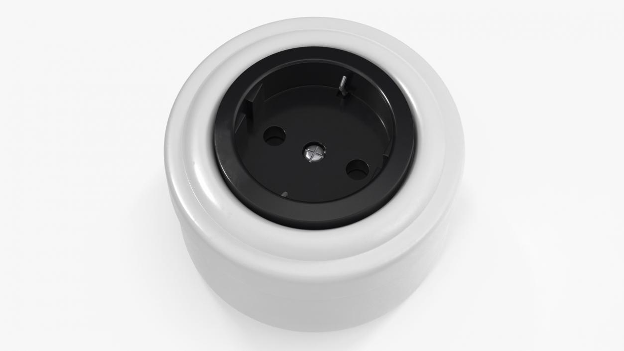 Ceramic Retro Sockets White 3D