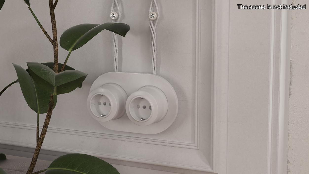 Ceramic Retro Sockets White 3D