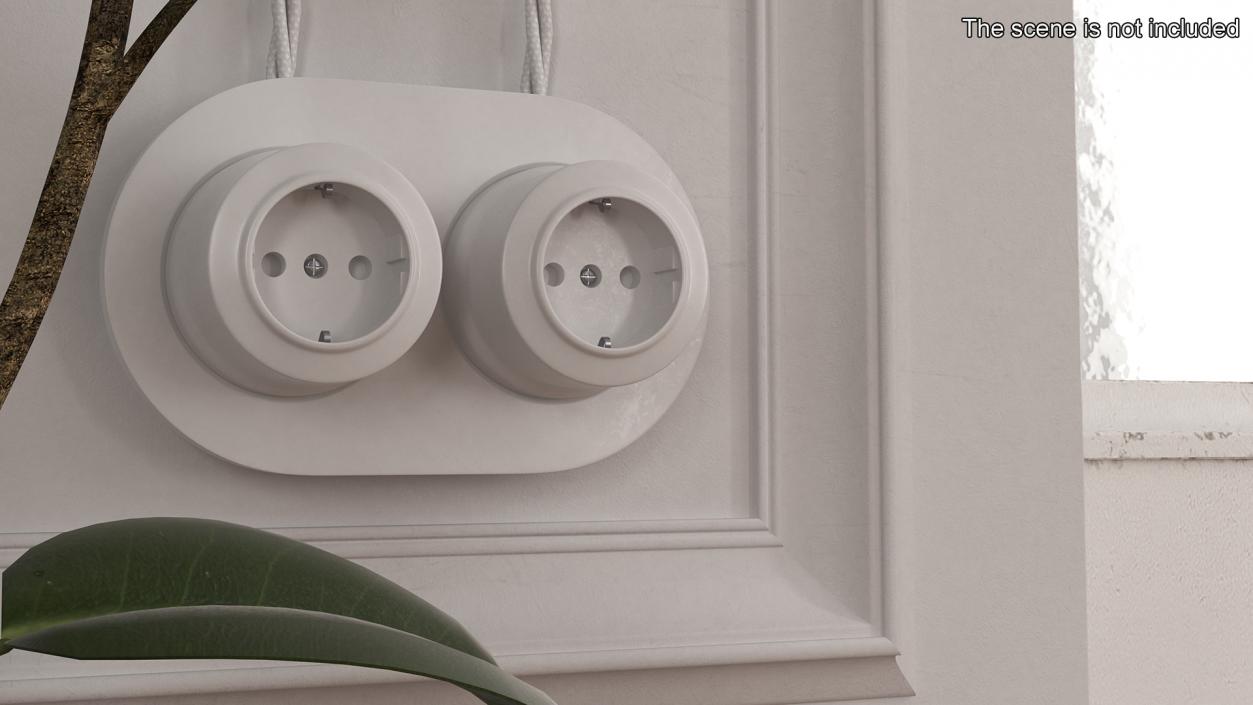 Ceramic Retro Sockets White 3D