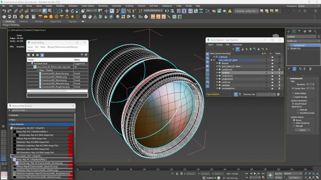 3D model Lens Canon EF 85mm 2