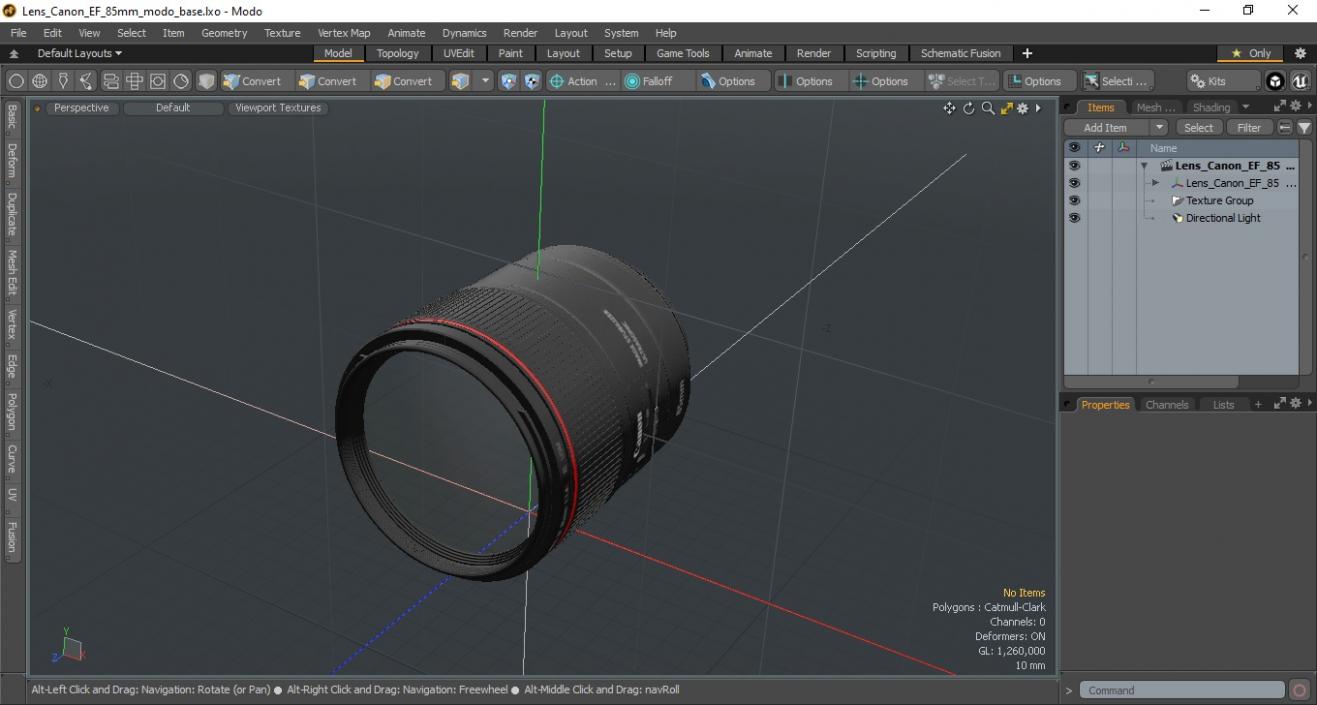 3D model Lens Canon EF 85mm 2