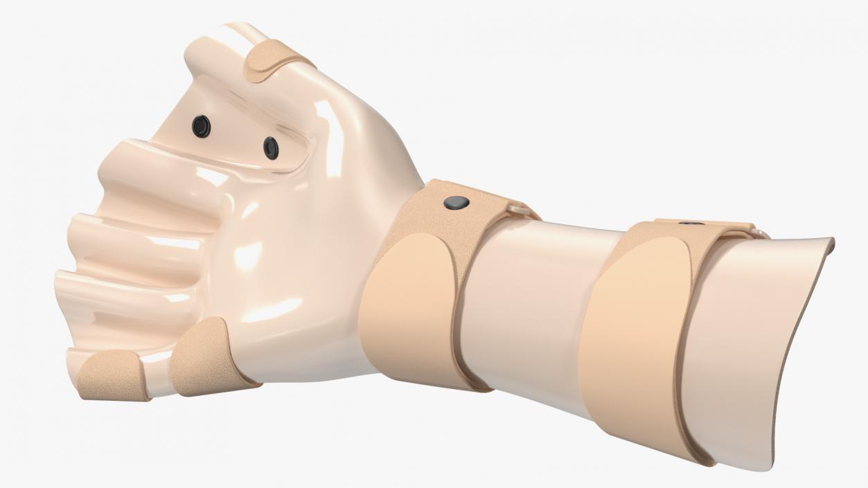 3D model Hand Splint with Fingers Beige