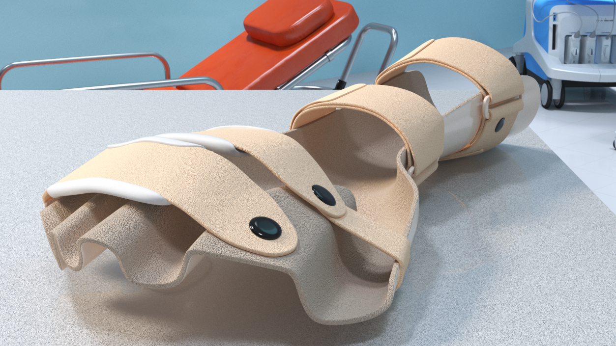 3D model Hand Splint with Fingers Beige