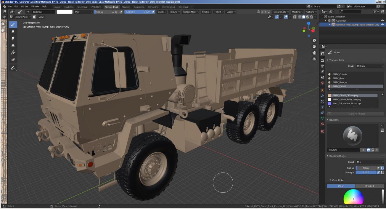 Oshkosh FMTV Dump Truck Exterior Only 3D