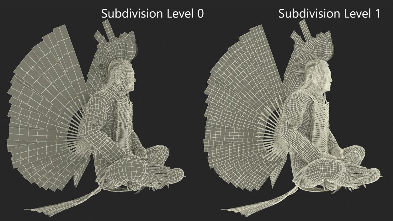 3D American Indian in Sitting Pose