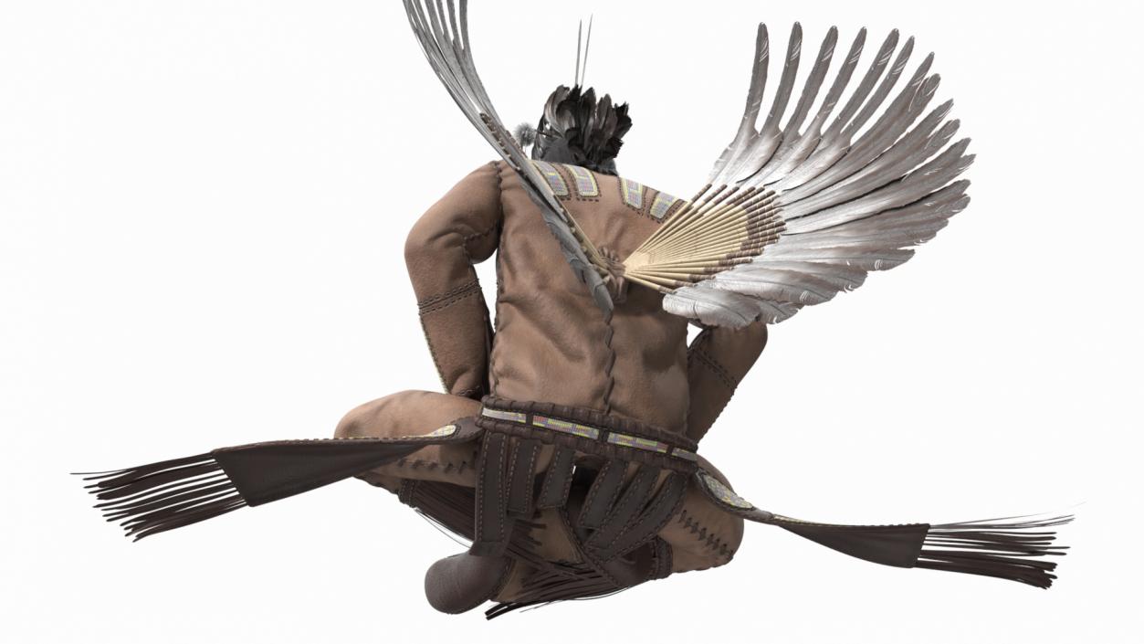 3D American Indian in Sitting Pose