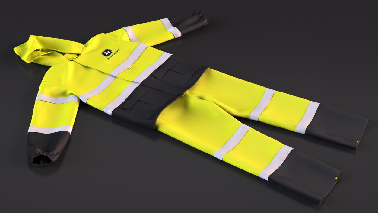 3D John Deere Safety Rain Suit High Visibility model