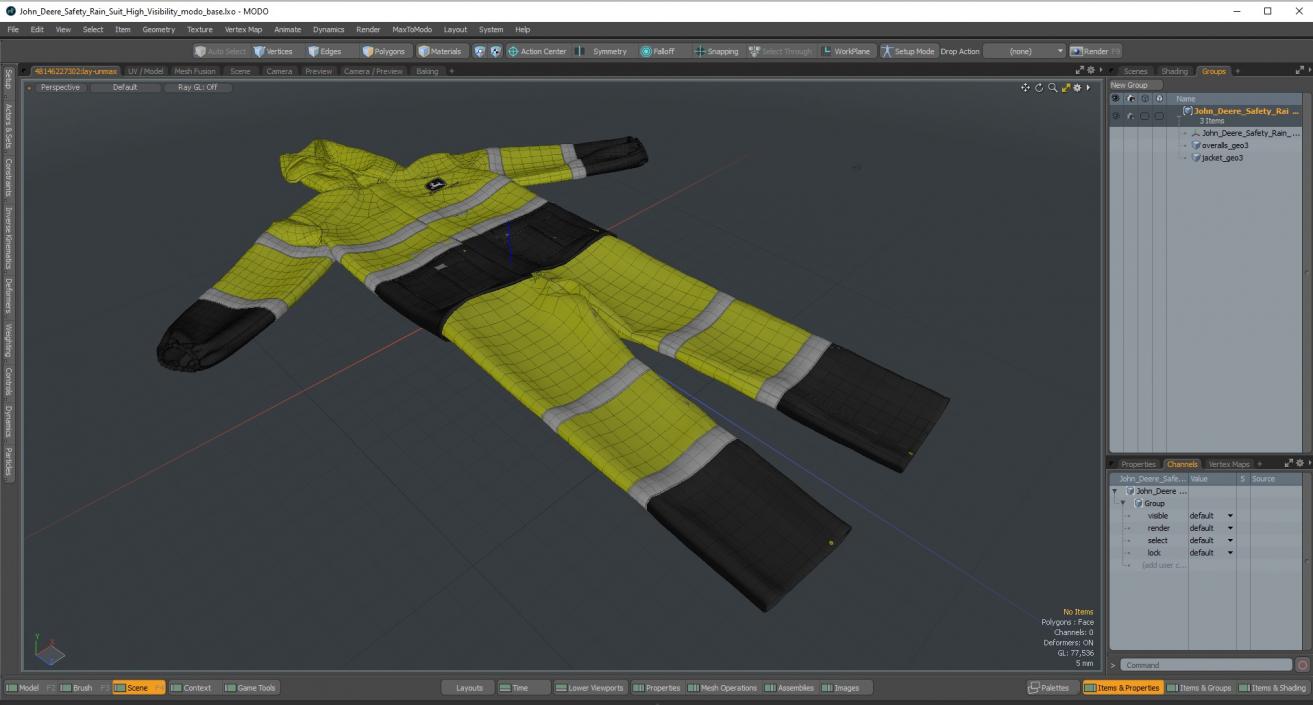 3D John Deere Safety Rain Suit High Visibility model