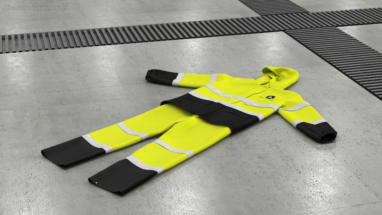 3D John Deere Safety Rain Suit High Visibility model