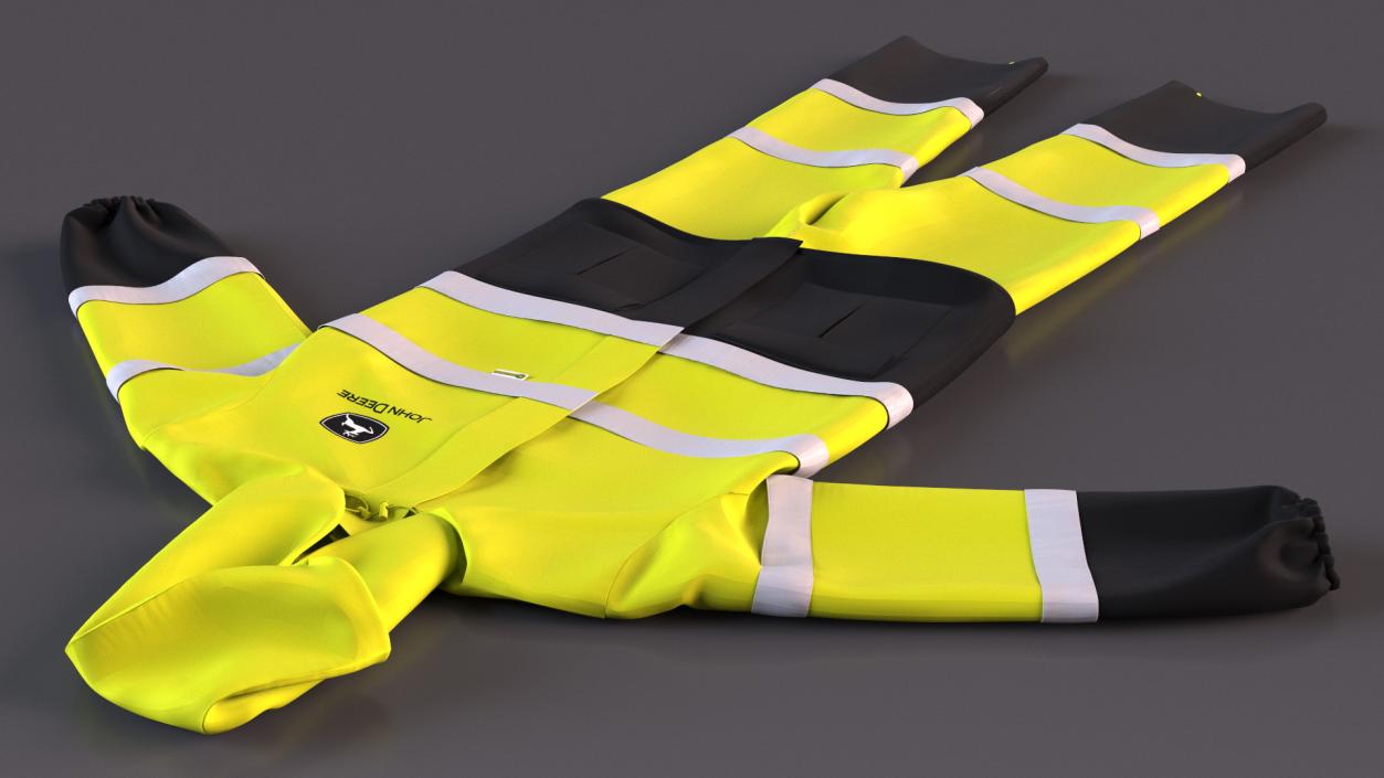 3D John Deere Safety Rain Suit High Visibility model