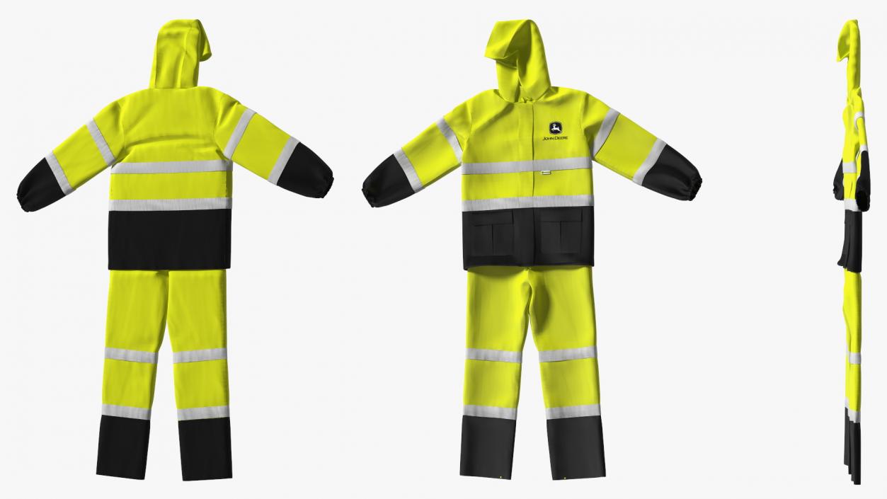 3D John Deere Safety Rain Suit High Visibility model