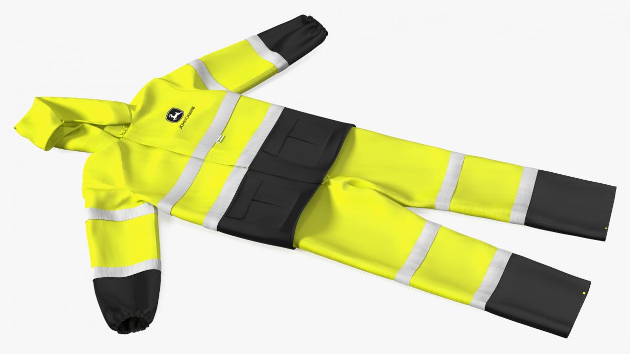 3D John Deere Safety Rain Suit High Visibility model