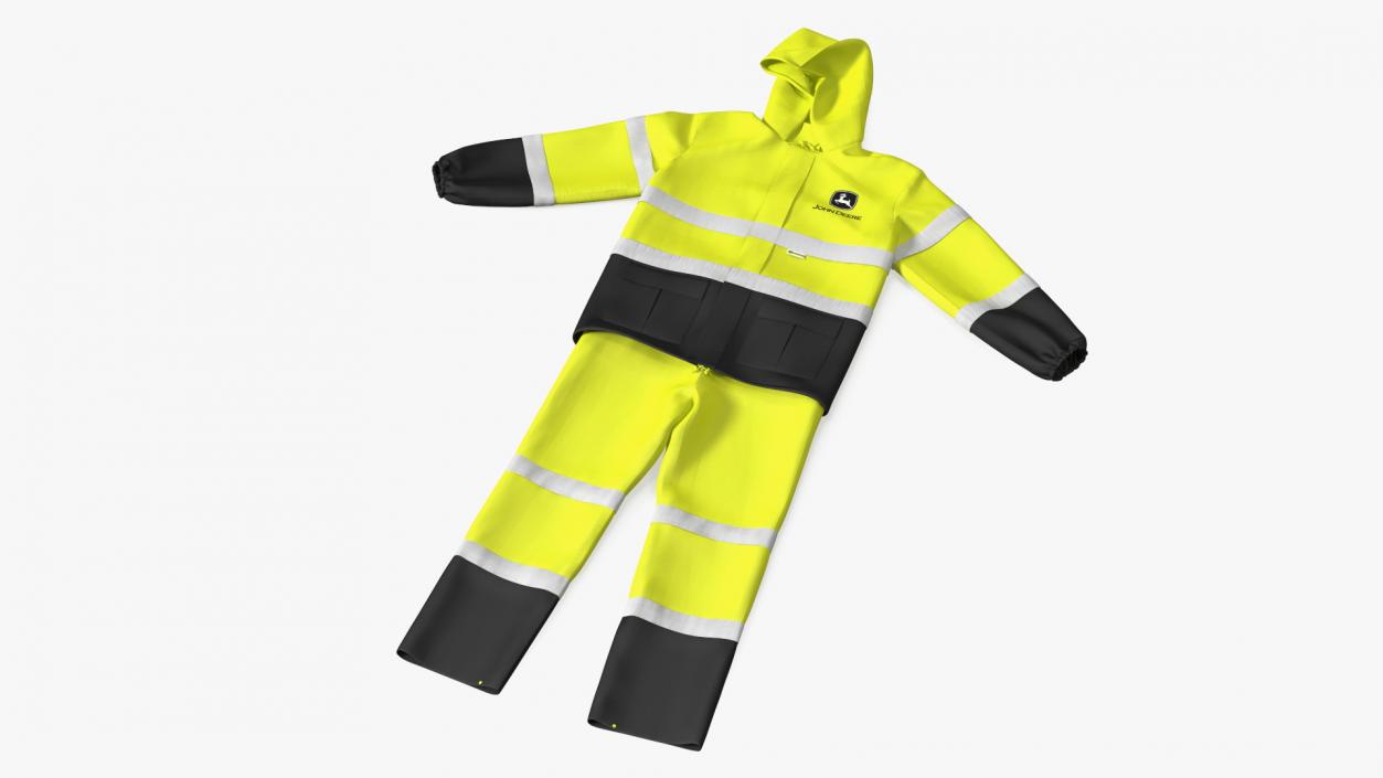 3D John Deere Safety Rain Suit High Visibility model