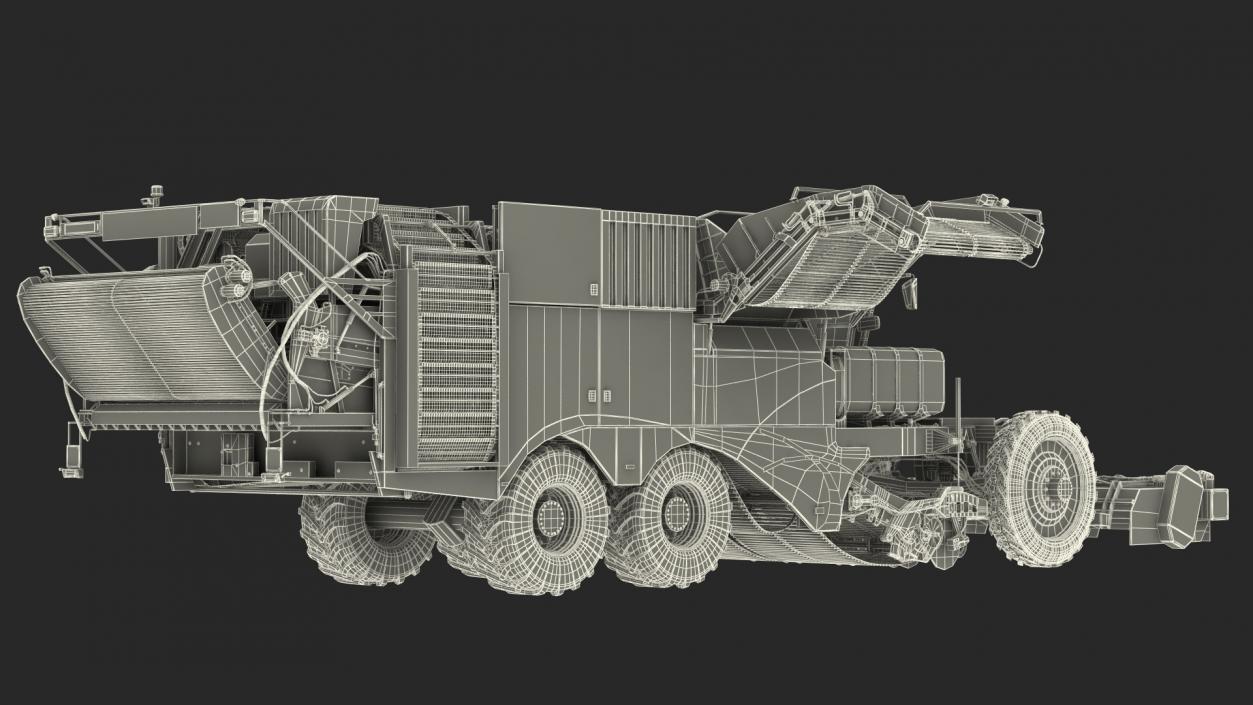 Potato Harvester Dirty Rigged 3D model