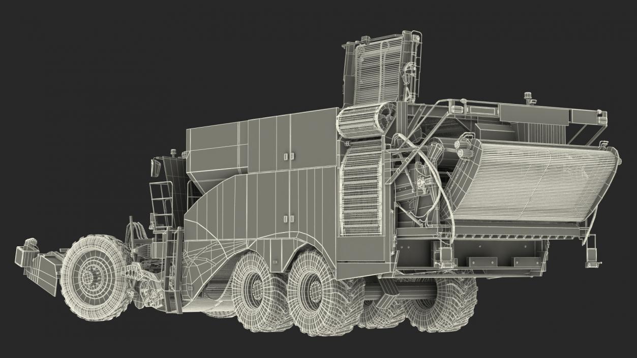 Potato Harvester Dirty Rigged 3D model