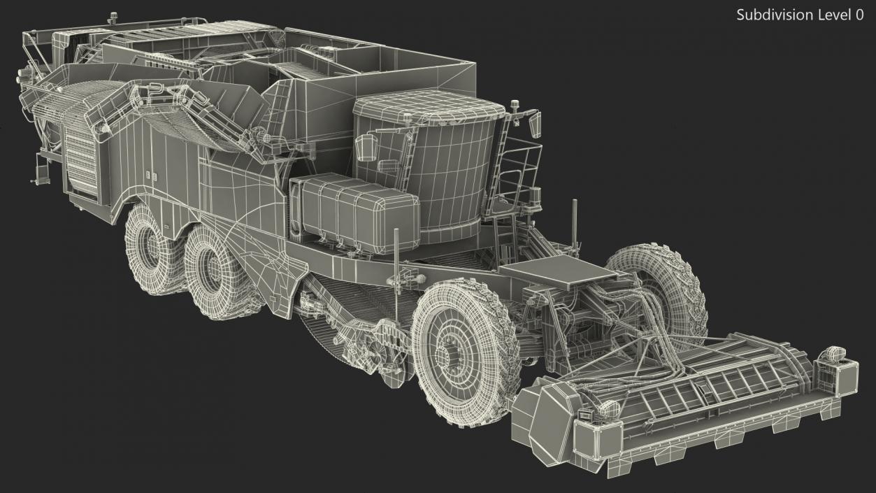 Potato Harvester Dirty Rigged 3D model