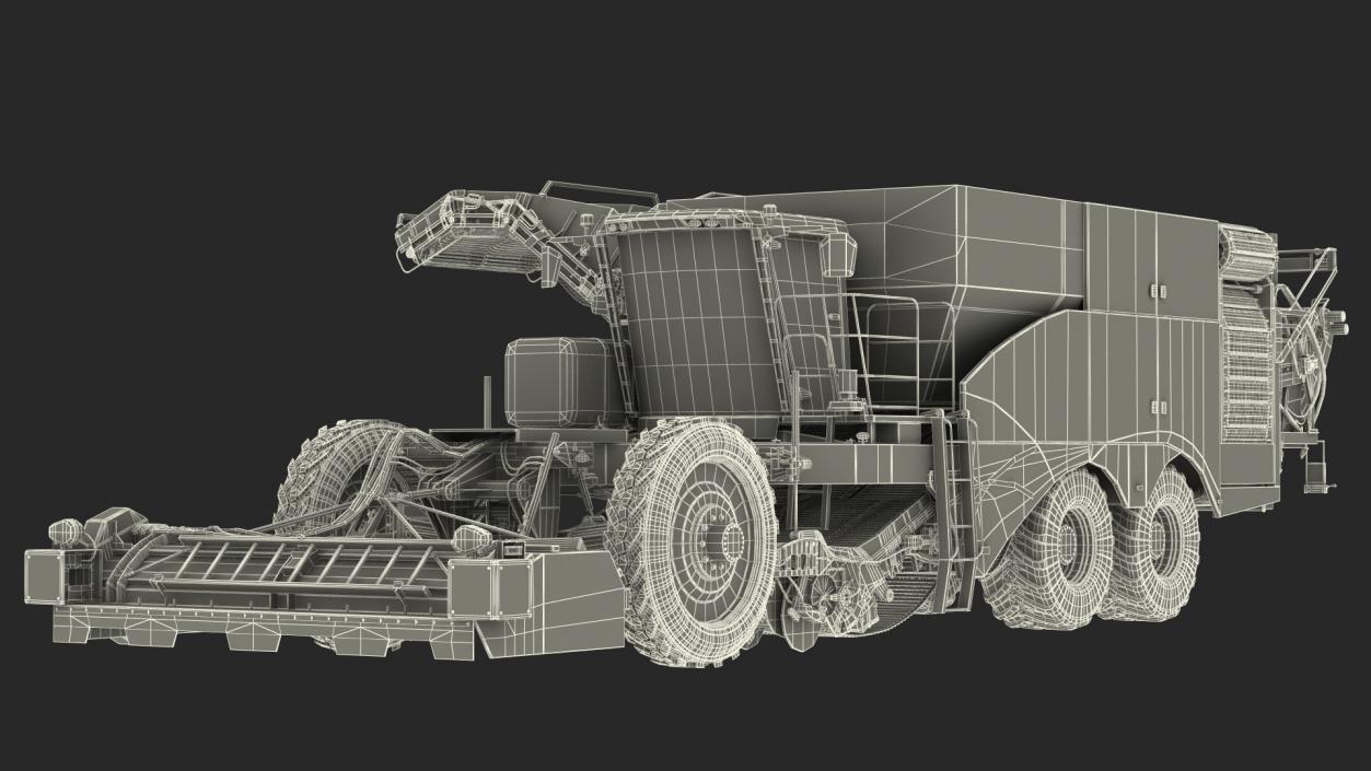 Potato Harvester Dirty Rigged 3D model