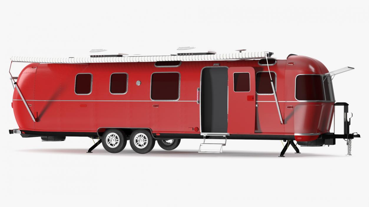 3D Classic Travel Trailer Red