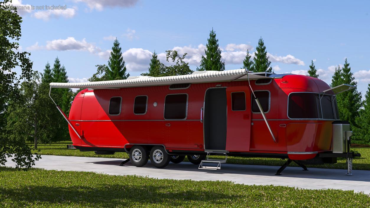 3D Classic Travel Trailer Red