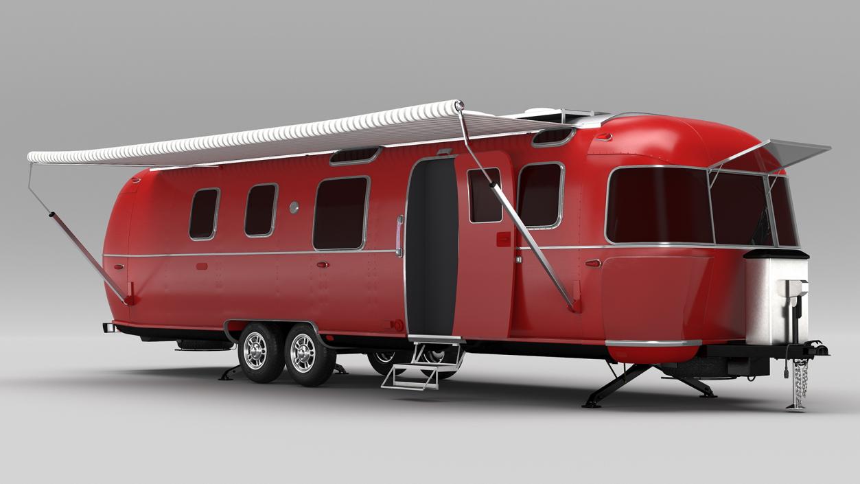 3D Classic Travel Trailer Red