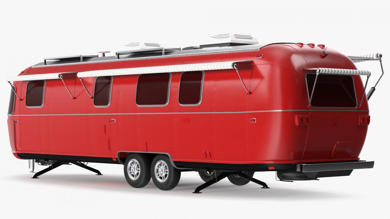 3D Classic Travel Trailer Red