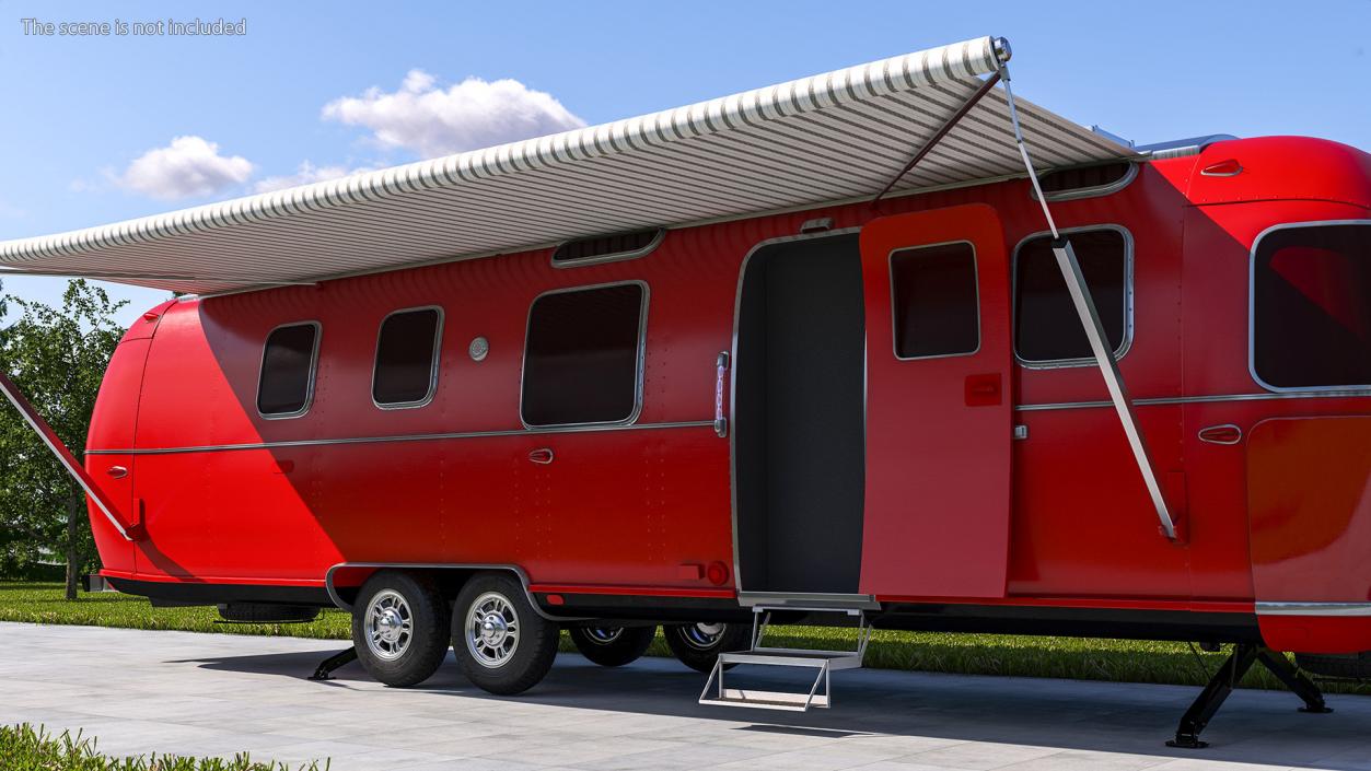 3D Classic Travel Trailer Red