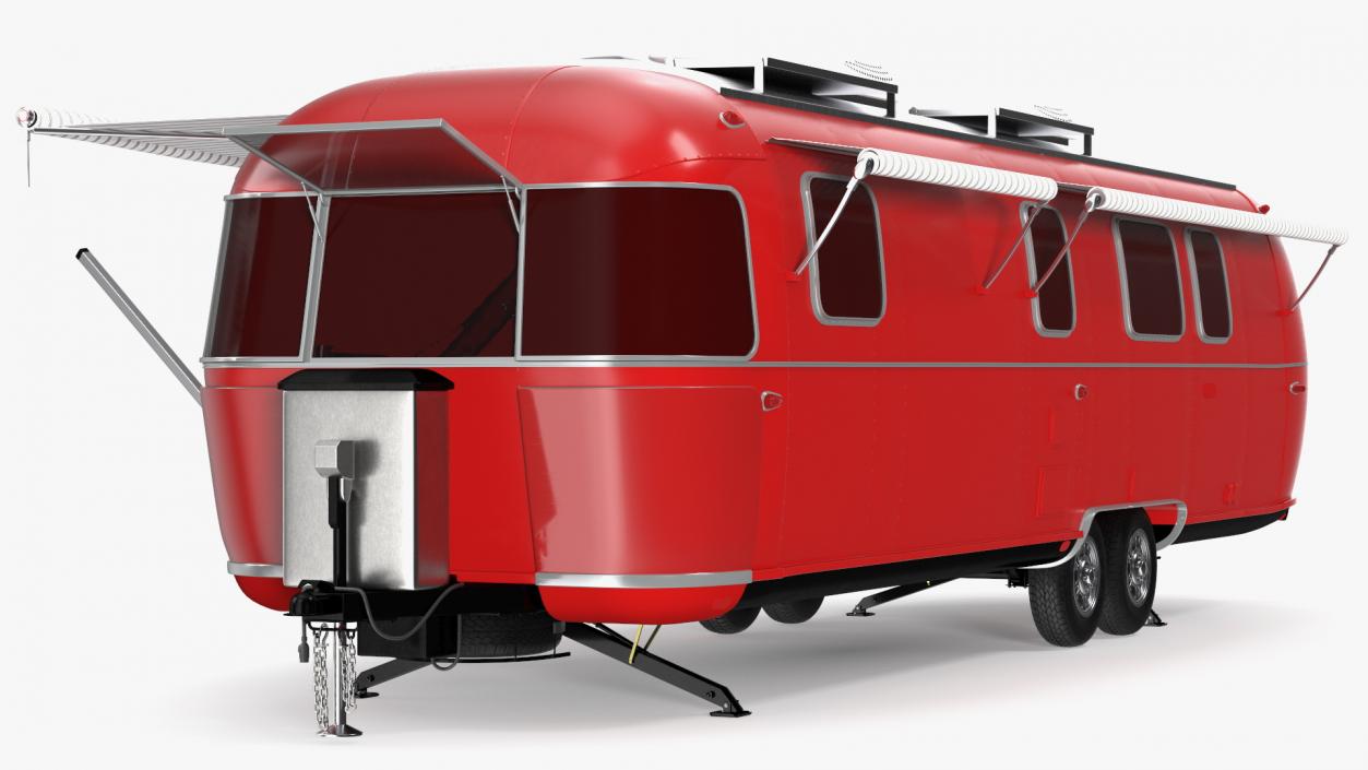 3D Classic Travel Trailer Red