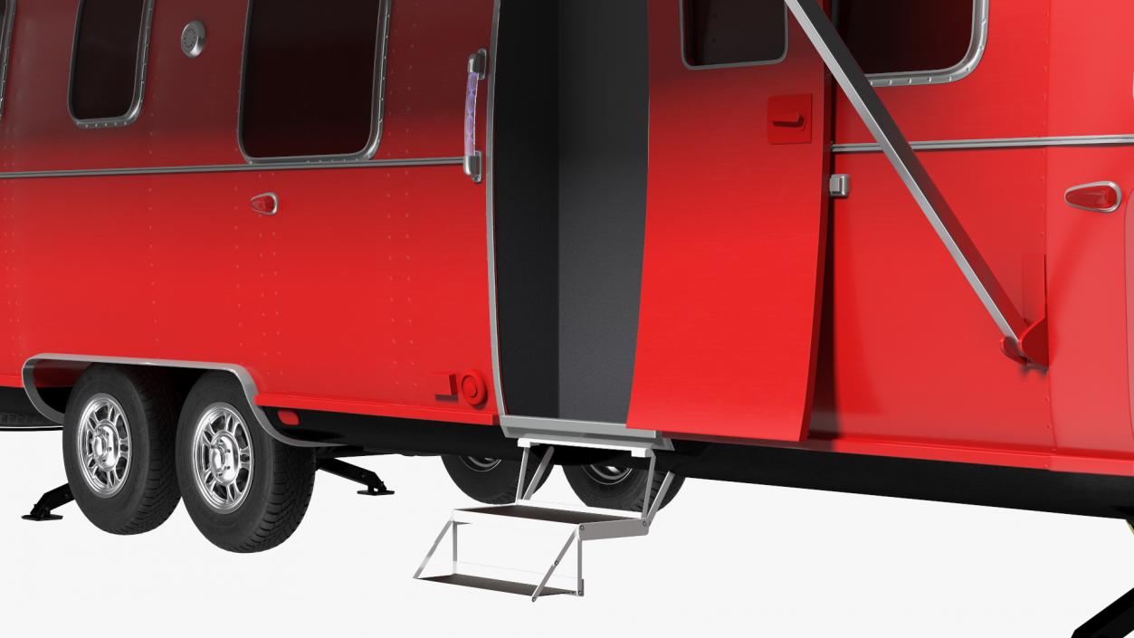 3D Classic Travel Trailer Red