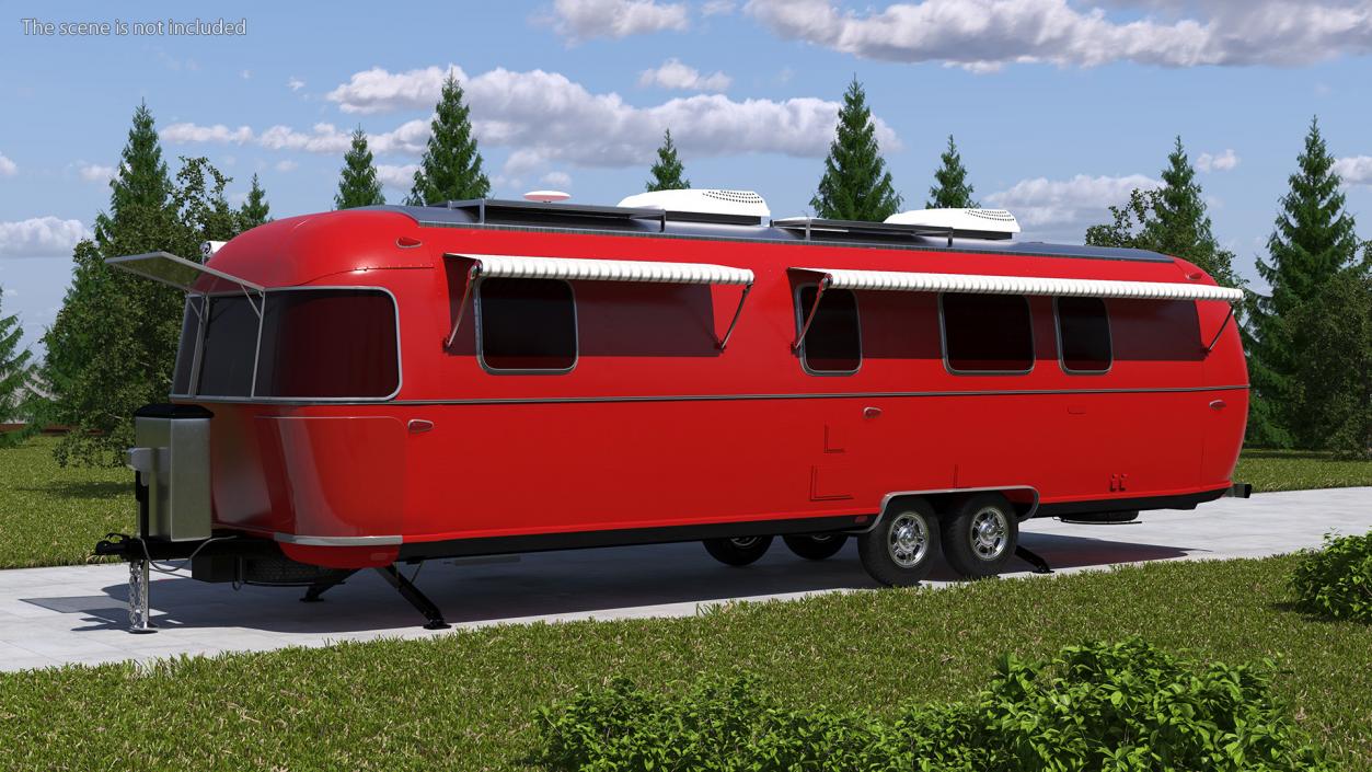 3D Classic Travel Trailer Red