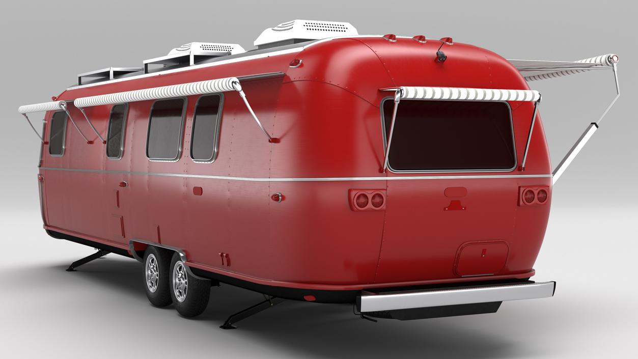 3D Classic Travel Trailer Red