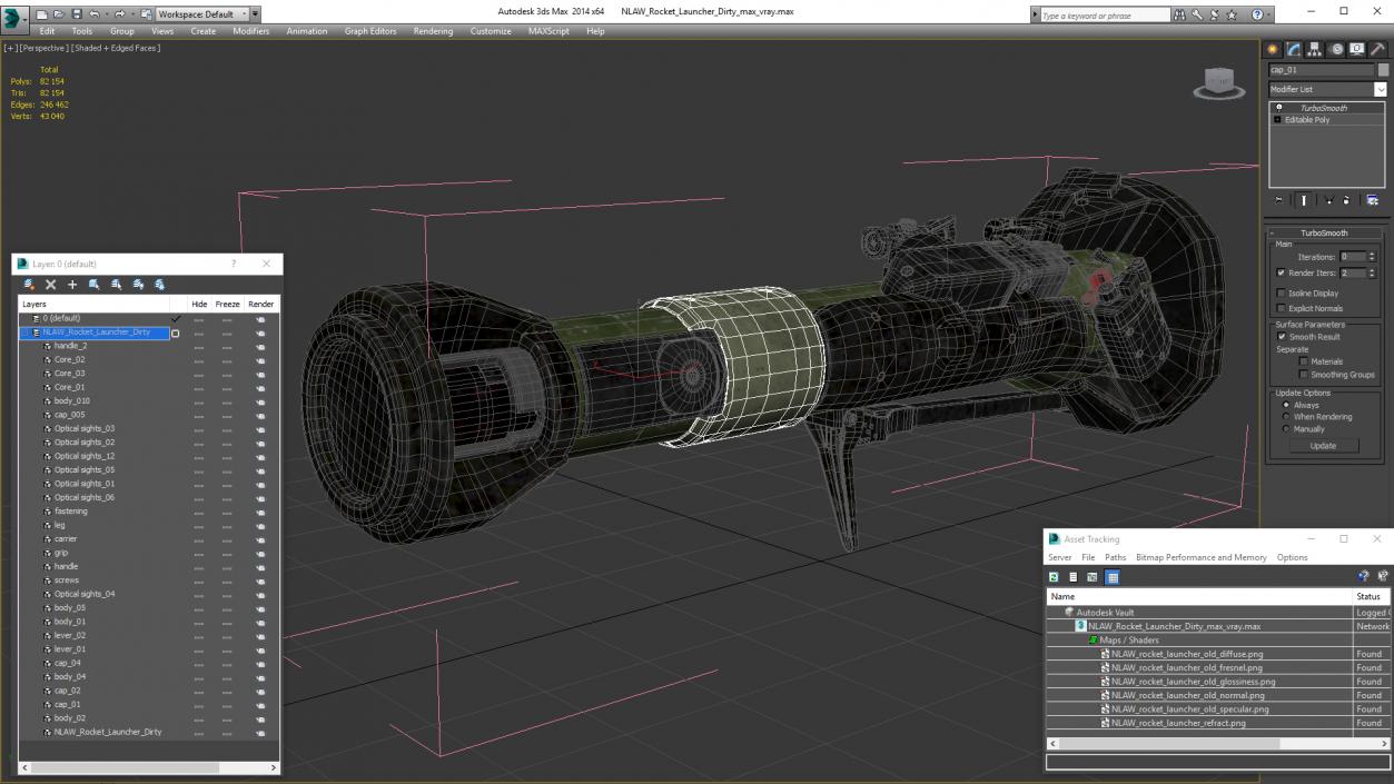 3D NLAW Rocket Launcher Dirty