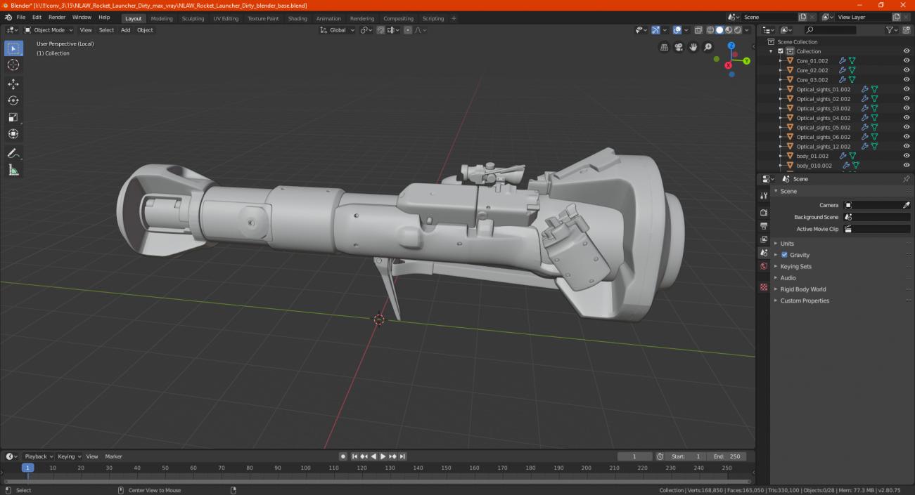 3D NLAW Rocket Launcher Dirty