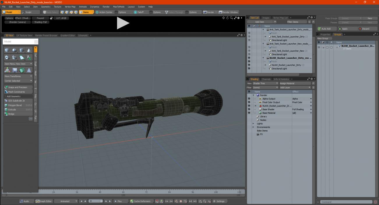 3D NLAW Rocket Launcher Dirty