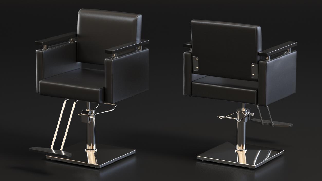 3D model Hydraulic Barber Chair Modern Black