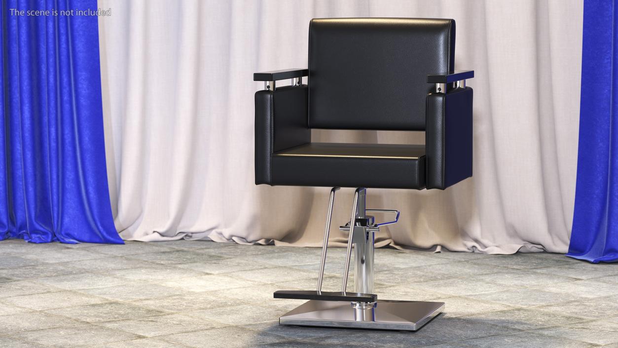 3D model Hydraulic Barber Chair Modern Black