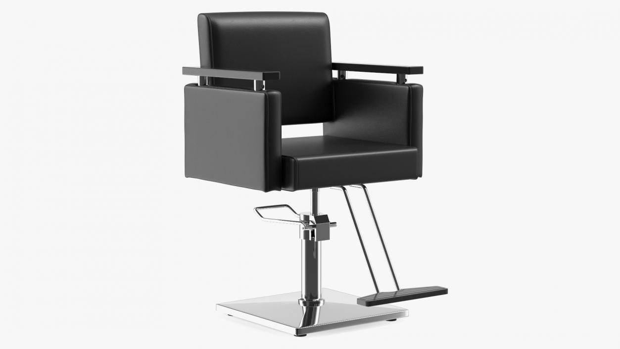 3D model Hydraulic Barber Chair Modern Black