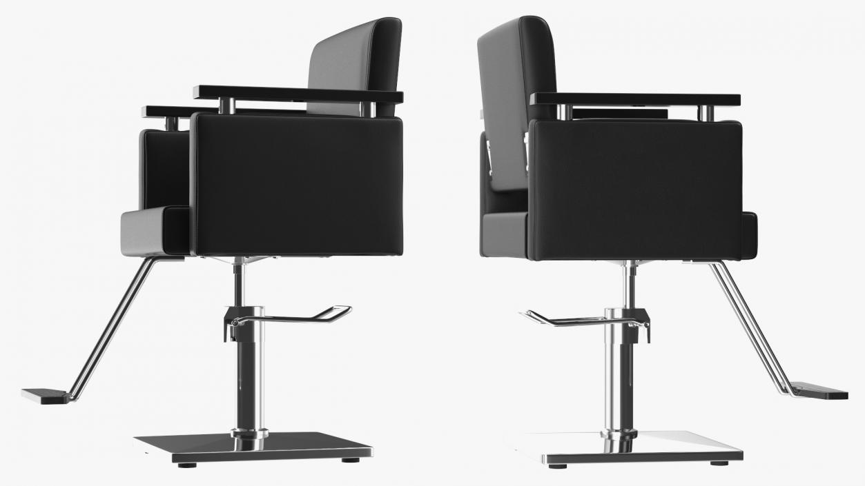 3D model Hydraulic Barber Chair Modern Black